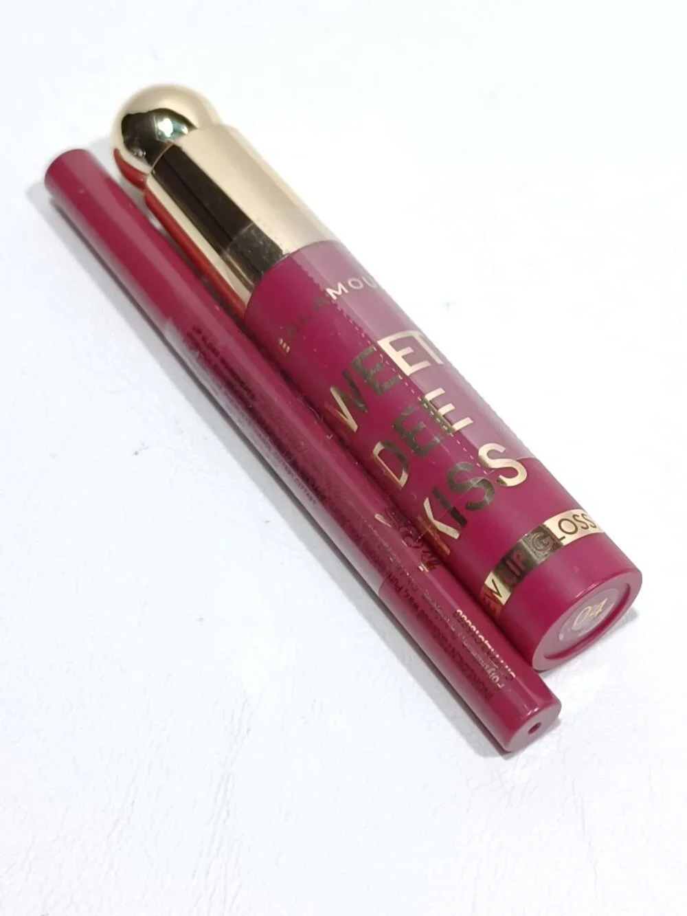 Meike Glamour Waterproof Sweet Dee Kiss Lip Gloss 04 & I Am Sweet Lip Liner NEW